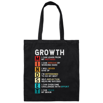 Mindset Gift, Growth Mindset, Retro Mindset Lover, Improve Yourself Canvas Tote Bag