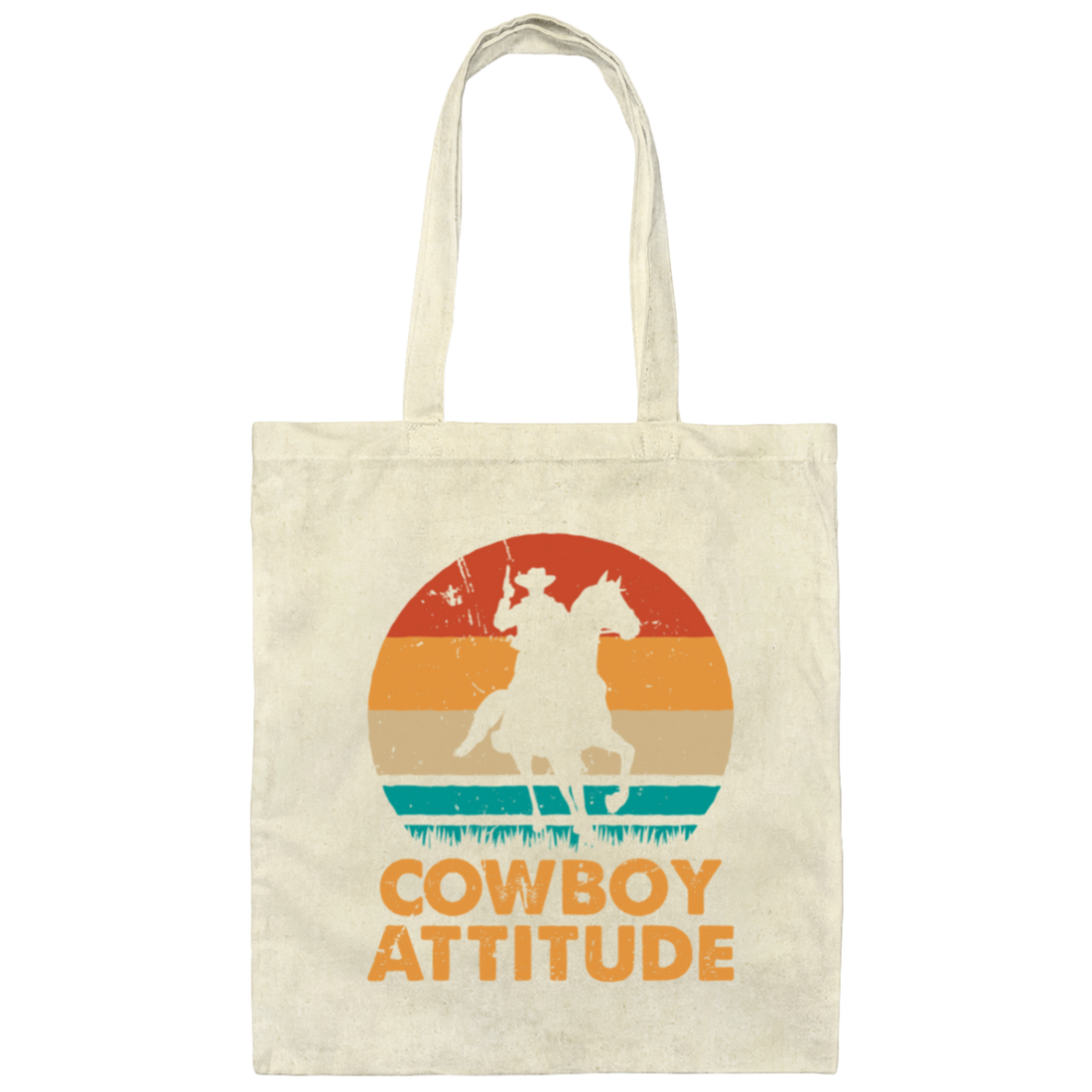 Cowboy Attitude Retro Cowboy Love Cowboy Canvas Tote Bag