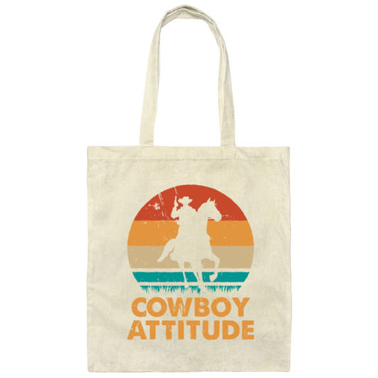 Cowboy Attitude Retro Cowboy Love Cowboy Canvas Tote Bag