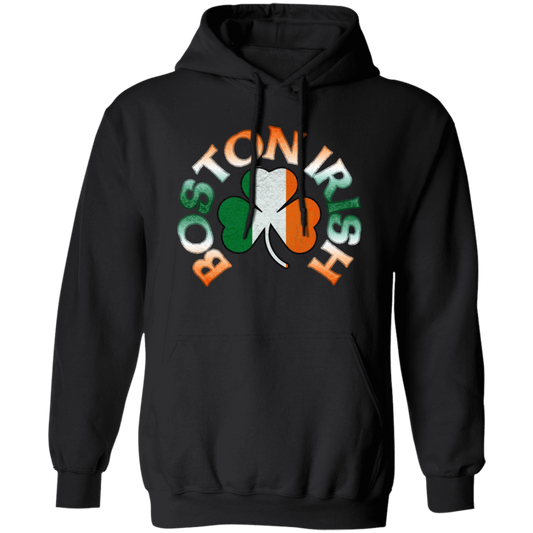 Boston Irish, Shamrock Flag, Patricks Day, Boston Love Gift Pullover Hoodie