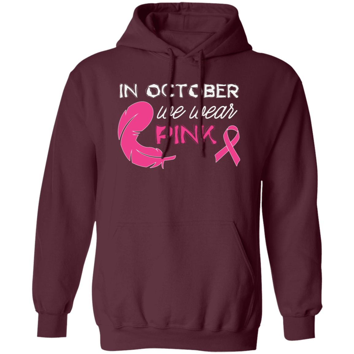 Stay warm and join the fight against cancer with this stylish hoodie! It features a pink ribbon, along with a pink feather design, making it the perfect way to show your support for breast cancer awareness. It's great for October and beyond, all while helping to raise crucial funds for cancer research.