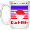 Love Ramen Noodle Abstract, Retro Feeling Hungry, Ramen Lover White Mug