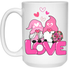Gnome Couple, Cute Couple, Pink Gnome, Love Couple, Valentine's Day, Trendy Valentine White Mug