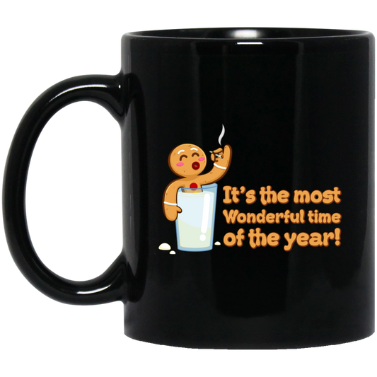 It's The Most Wonderful Time of The Year, Chilling Gingerbread, Merry Christmas, Trendy Christmas Black Mug