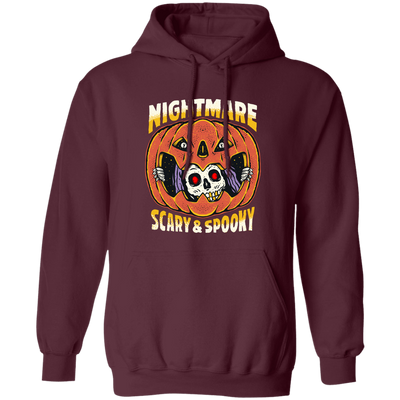 Nightmare Scary And Spooky, Skeleton Into Pumpkin Pullover Hoodie