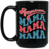 Retro Mama, American Mama, Mother America, Mommy Black Mug
