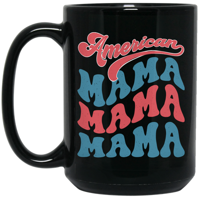 Retro Mama, American Mama, Mother America, Mommy Black Mug