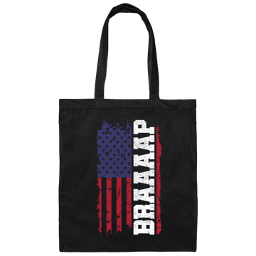 Braap - Motocross Dirt Bike, Enduro Patriotic, American Flag Canvas Tote Bag