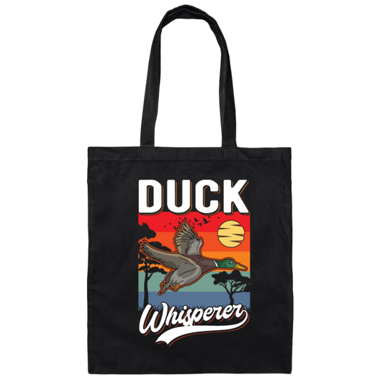 Duck Can Fly Over The Forest Duck Whisperer Canvas Tote Bag