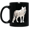 Fox Silhouette, Show Fox, Fox In Abstract, Animal Silhouette Black Mug