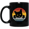 Black Cat Lover Gift, Kawaii Cat Retro Style, Best Cat Ever, Love Cat Black Mug