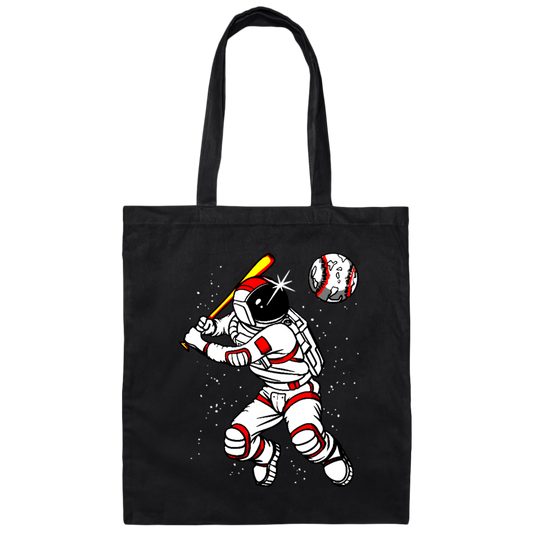 Astronaut Play Baseball In Spaces, Love Baseball, Sporty Astronaut Canvas Tote Bag