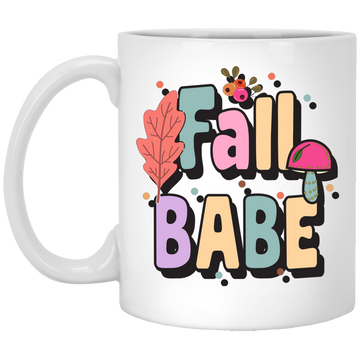 Fall Babe, love Fall, Fall Season, Fall Air, Groovy Fall White Mug