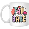 Fall Babe, love Fall, Fall Season, Fall Air, Groovy Fall White Mug