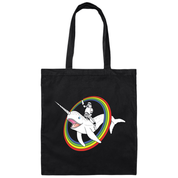 Retro Narwhal, Narwhal Rainbow Stormtrooper Canvas Tote Bag