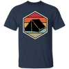 Tent Vintage, Retro Hexagon, Camping Motif With Tent Silhouette, Camp With Family Unisex T-Shirt