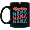 Retro Mama, American Mama, Mother America, Mommy Black Mug