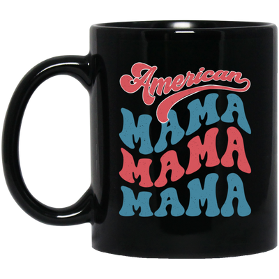 Retro Mama, American Mama, Mother America, Mommy Black Mug