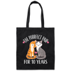 10th Anniversary Gift Cute Couples 10 Years Canvas Tote Bag