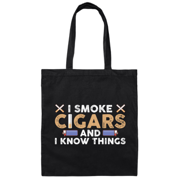 Smoke Cigars Smoker Clever smoking Dad Gift Canvas Tote Bag