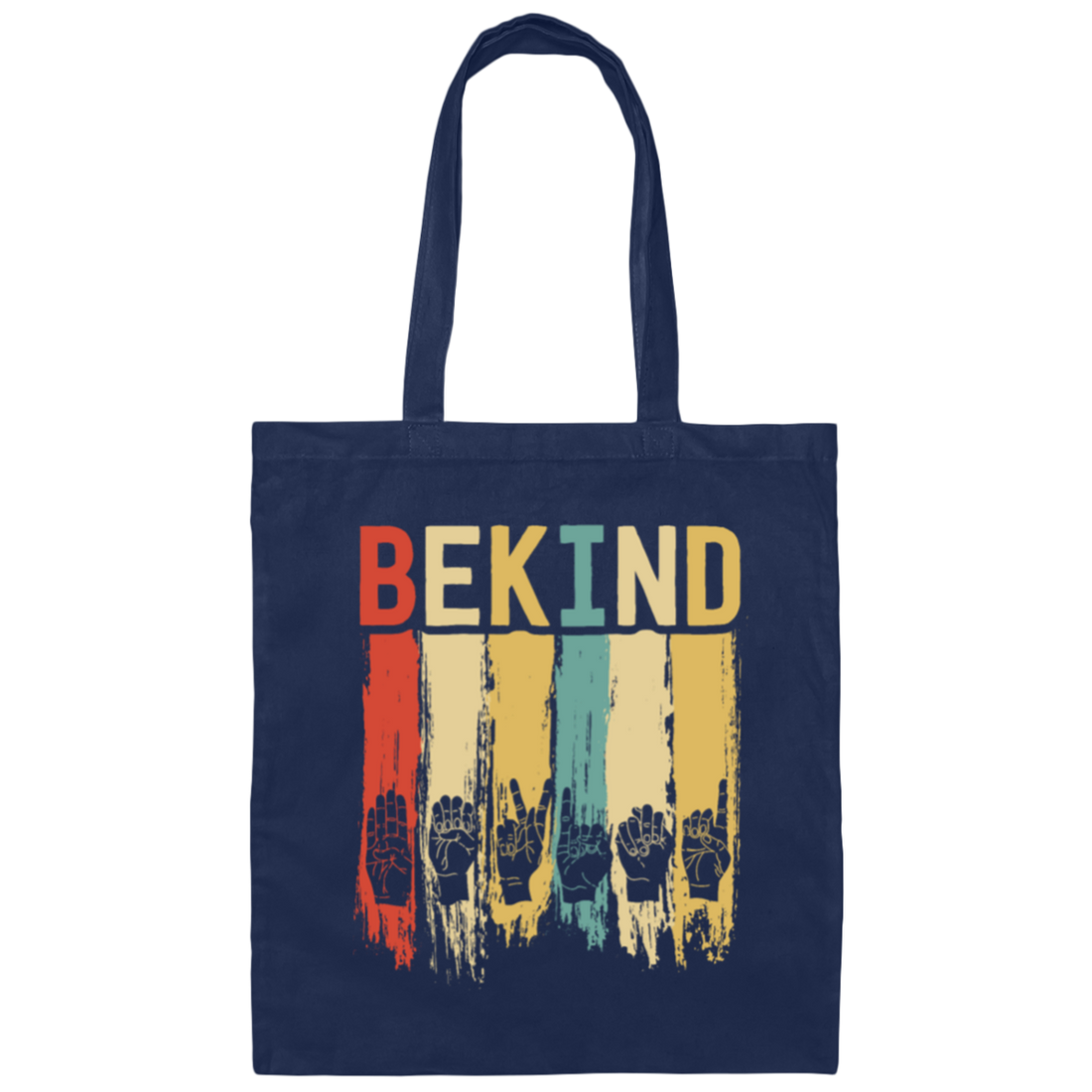 Be Kind Love Gift, Sign Language Gift, Gift For Deaf, Love Sign Language Canvas Tote Bag