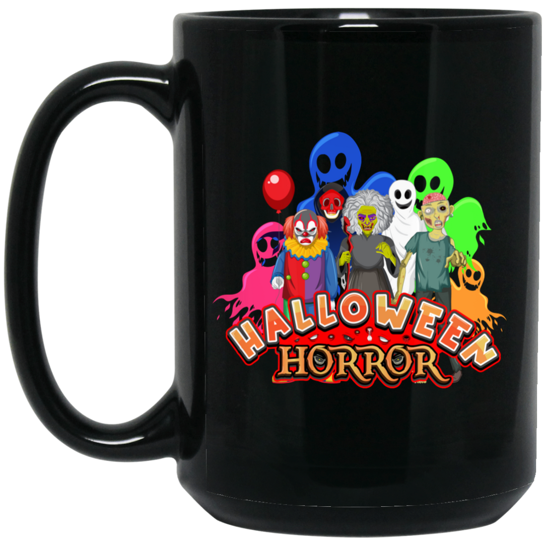 Halloween Horror, Ghosts In Halloween Party Black Mug