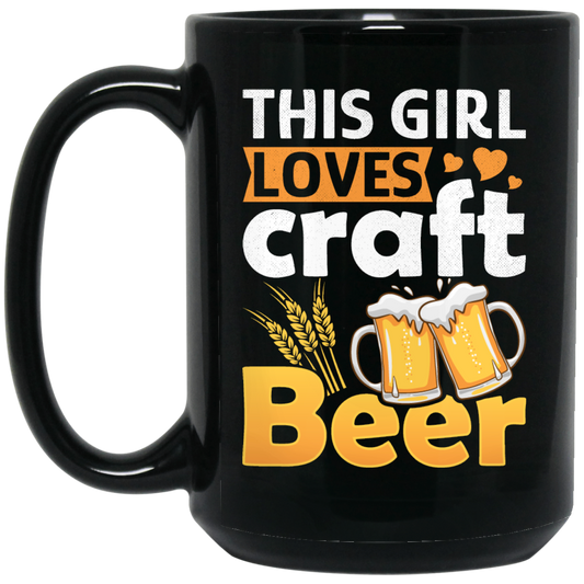 This Girl Love Craft Beer, Beer Lover, Retro Beer Black Mug