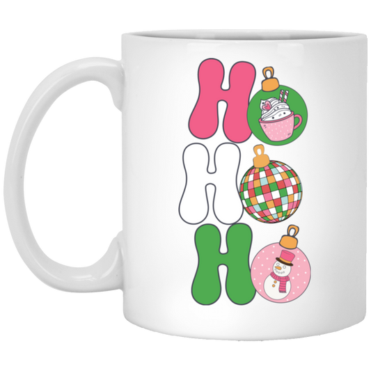 Ho Ho Ho, Funny Santa, Funny Christmas, Love Christmas White Mug