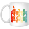 Retro Dad, Super Dad, Hiking Dad, Daddy Love Hiking White Mug