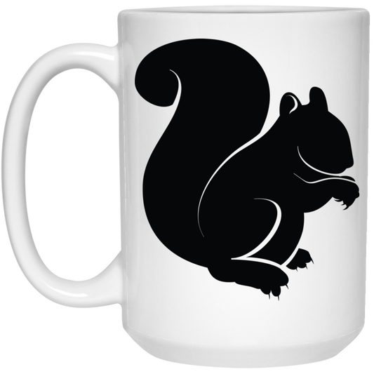 Squirrel Silhouette, Watercolor Squirrel, Animal Silhouette Black White Mug