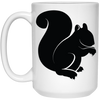 Squirrel Silhouette, Watercolor Squirrel, Animal Silhouette Black White Mug