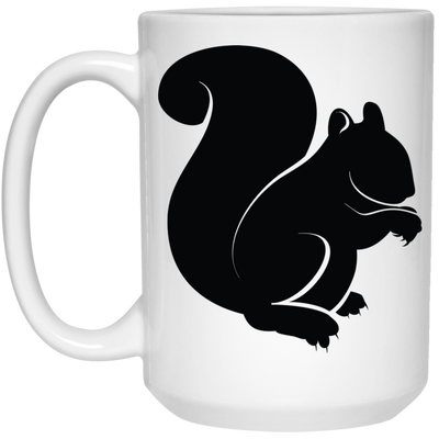 Squirrel Silhouette, Watercolor Squirrel, Animal Silhouette Black White Mug