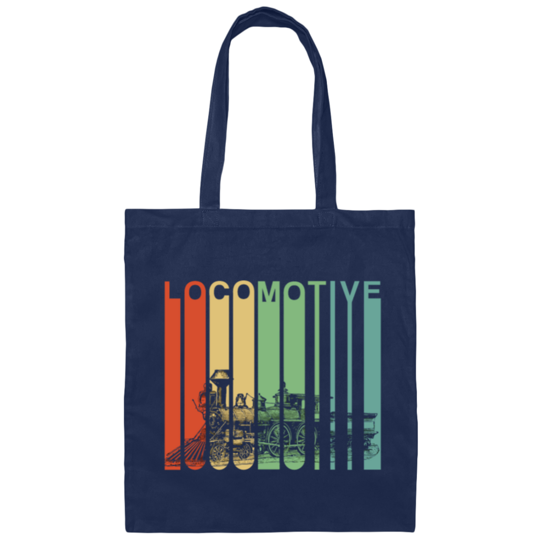 Vintage Train Hoodie Retro Steam Locomotive Canvas Tote Bag