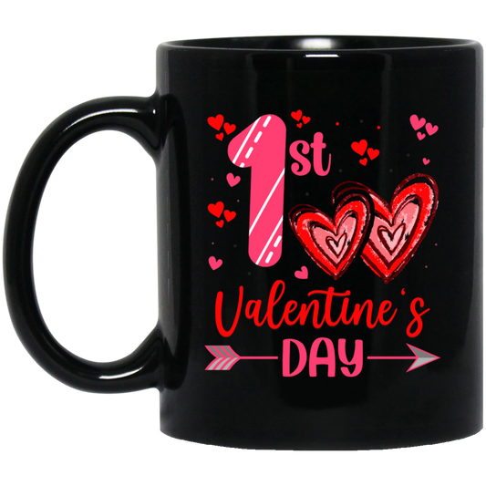 My First Valentine's Day, Valentine With You, First Love, Valentine's Day, Trendy Valentine Black Mug
