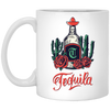 Tequila Bottle, Wine Bottle Central Cactus Forest White Mug