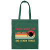 Retro Thats What I Do I Smoke Meat And I Know Things Canvas Tote Bag