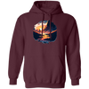 Simple Picture Of Sunset With Rock And River, Best Landscape Gift Pullover Hoodie