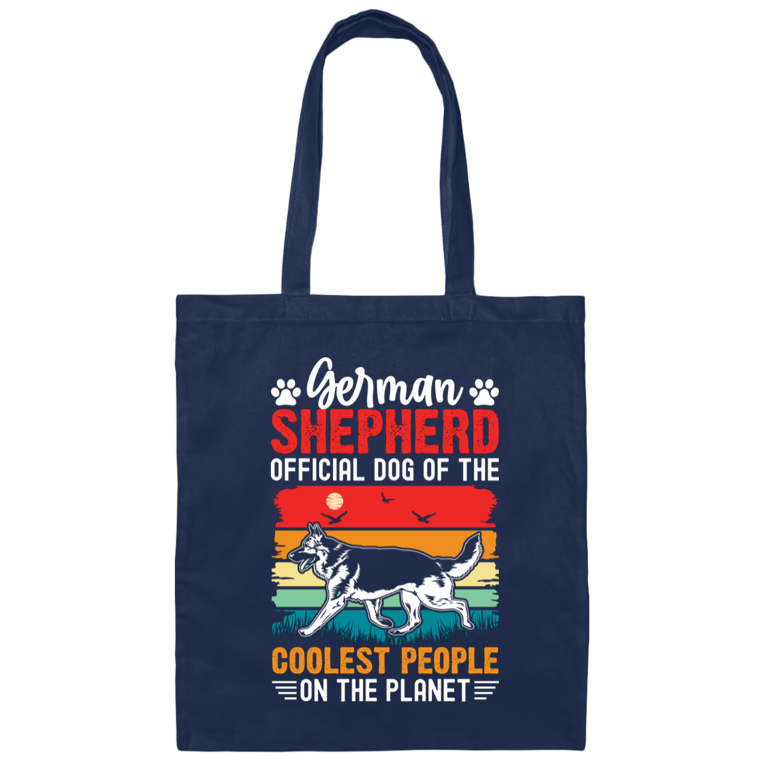 German Shepherd, Becgie, Retro German Shepherd Canvas Tote Bag