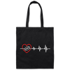 Football Lover, Best American Football, USA Football Heartbeat, Love Sport In Heart Canvas Tote Bag