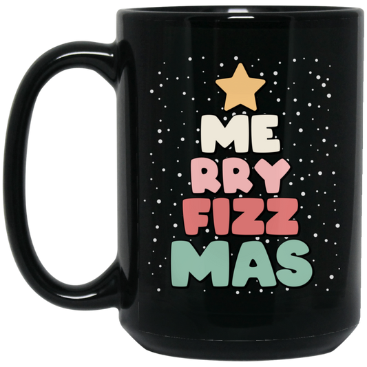 Merry Fizz Mas, Merry Christmas Tree, Cute Fizz Mas, Love Arbonne, Merry Christmas, Trendy Christmas Black Mug