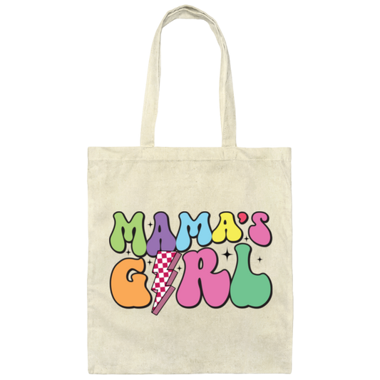 Mama's Girl, Groovy Mama, Mother's Day Gift, Mom Gift Canvas Tote Bag
