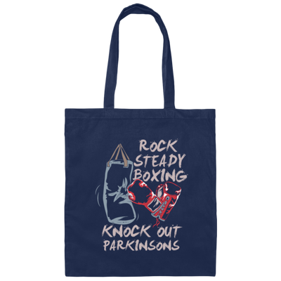 Parkinsons Fighter Rock, Steady Boxing, Knock Out Sporty Stronger Canvas Tote Bag