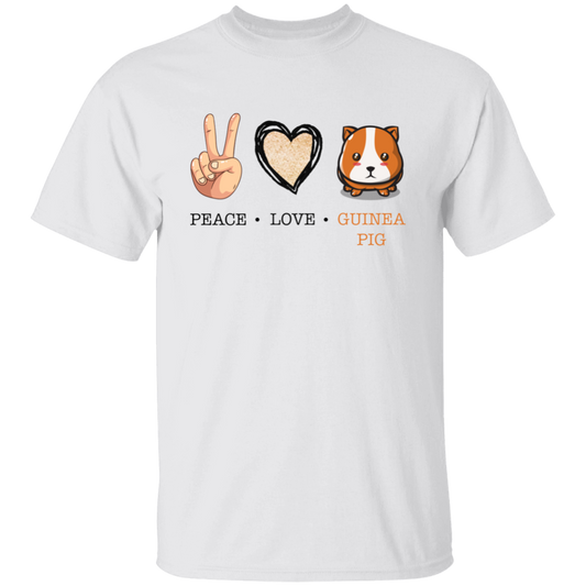 Peace Love Guinea Pig, Guinea Pig Cartoon Unisex T-Shirt