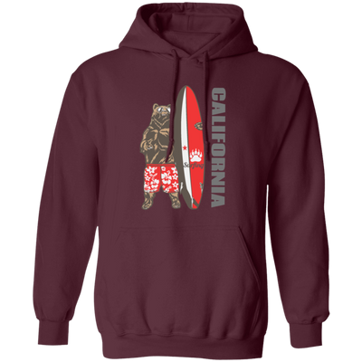 California Bear, Surfboard California, Love California, Surfboard Pullover Hoodie