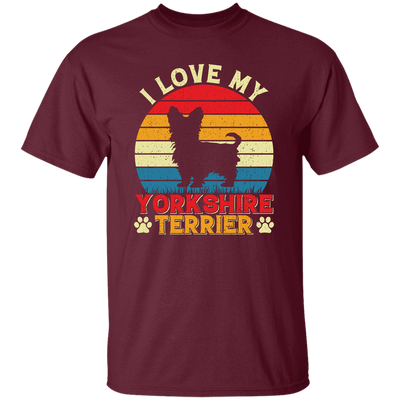 I Love My Yorkshire Terrier, Retro Yorkshire, Yorkshire Silhouette Unisex T-Shirt