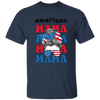 American Mama, Mother's Day, American Messy Bun Unisex T-Shirt