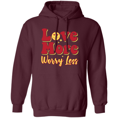 Love More, Worry Less, Smile Face, Bling Love Pullover Hoodie