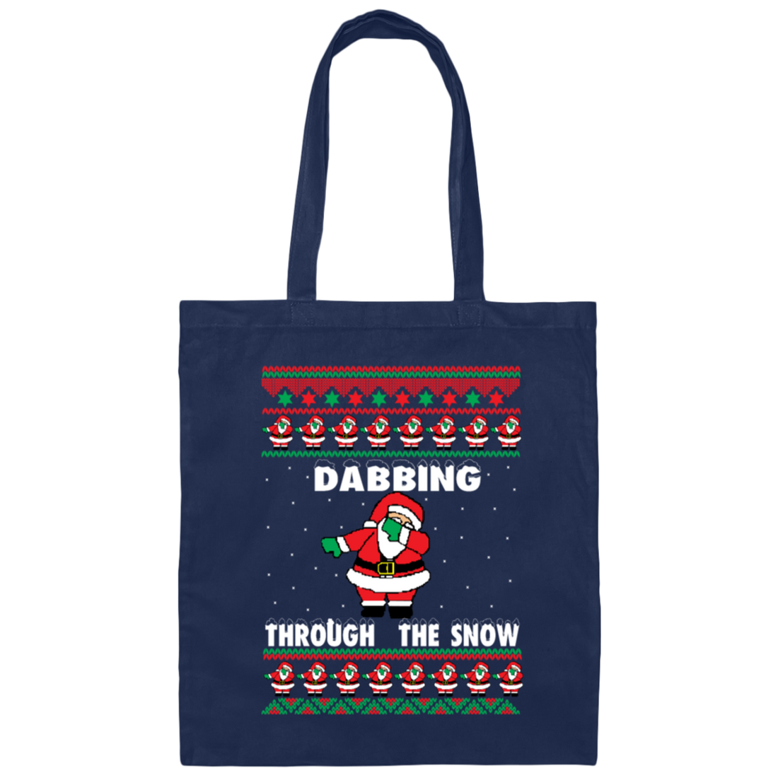 Dab Santa Dabbing Ugly Christmas Sweater Funny Canvas Tote Bag