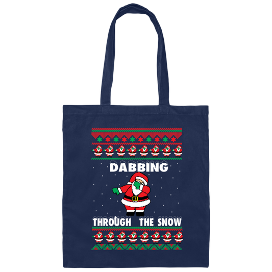 Dab Santa Dabbing Ugly Christmas Sweater Funny Canvas Tote Bag