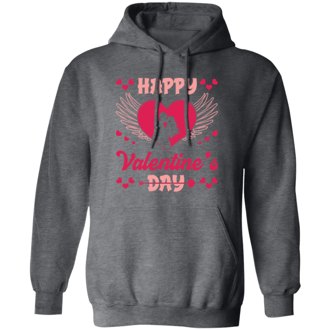 Happy Valentine's Day, Heart Swings, Pink Valentine Pullover Hoodie